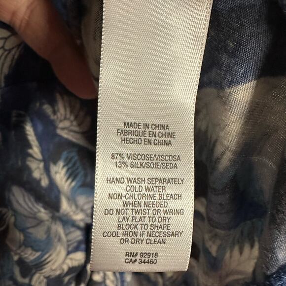 Juicy Couture Butterfly Blue Silk Viscose Mini Dress Butterflies Drop Waist - Picture 5 of 6